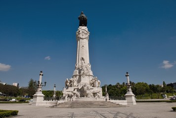Fototapeta na wymiar Denkmal des Marquis Pombal an der Spitze der Avenida da Liberdade in Lissabon - Portugal.