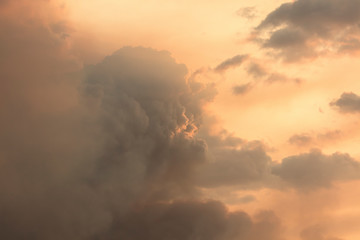 Red clouds due to bush fire smoke at sunset in The Blue Mountains in Australia