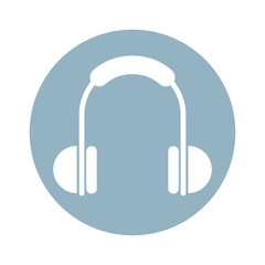 earphones audio device isolated icon