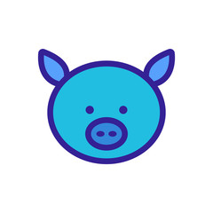 Pig icon vector. Thin line sign. Isolated contour symbol illustration