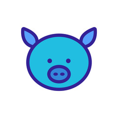 Pig icon vector. Thin line sign. Isolated contour symbol illustration