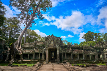 Fototapeta premium Preah Khan Angkor wat temple ruins siem reap cambodia asia