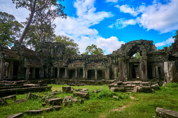 Obraz premium Preah Khan Angkor wat temple ruins siem reap cambodia asia