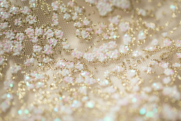 Cream sparkly abstract bokeh background