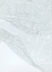 transparent polyethylene texture on a white background