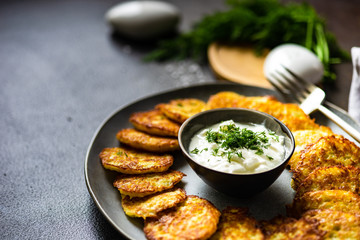Traditional ukrainian dish deruny