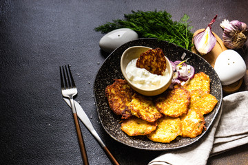 Traditional ukrainian dish deruny