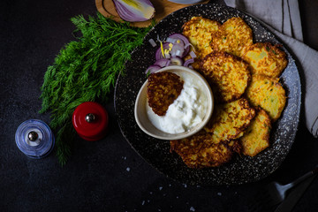 Traditional ukrainian dish deruny