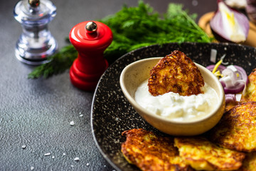 Traditional ukrainian dish deruny