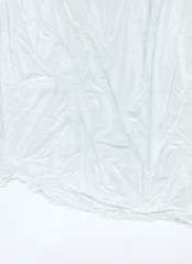transparent polyethylene texture on a white background