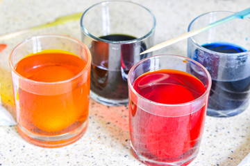 Easter eggs after painting for Easter.