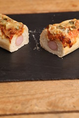 hot dog with cheese and pepper