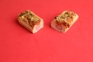 hot dog with cheese and pepper