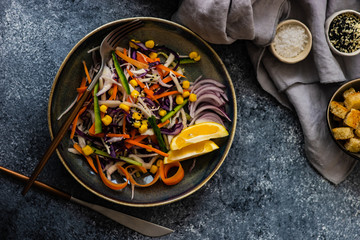 Healthy food concept with organic vegetables