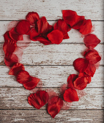 Valentine's Day Rose Petal Heart