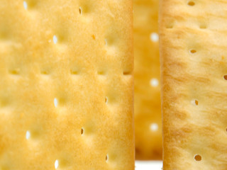 cream cracker on white isolated background