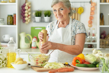 Portrait of a senior woman chef portrait