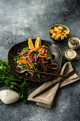 Healthy food concept with organic vegetables