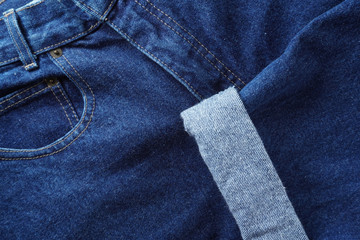 Naklejka premium Jeans background. Denim jeans texture. Blue denim pattern.