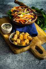 Healthy food concept with organic vegetables