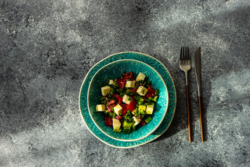 Healthy food concept with organic vegetables