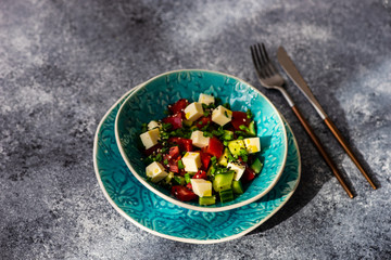 Healthy food concept with organic vegetables