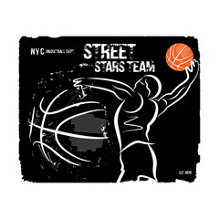 Basketball design. Vector illustration for t-shirt	