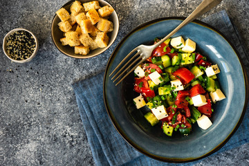 Healthy food concept with organic vegetables