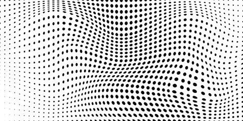 Abstract background made of halftone dots in white and black colors