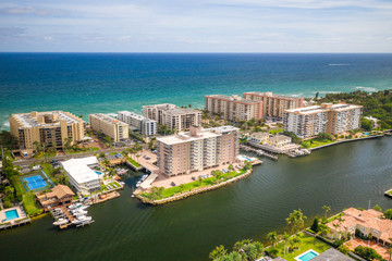 Aerial of Lake Boca Raton Florida 