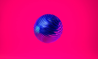 Abstract 3d graphic object on bright magenta background	
