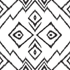 Black Rustic Shibori Vector Seamless Pattern.