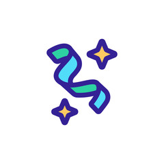 Silk tape sparkles the icon vector. Thin line sign. Isolated contour symbol illustration