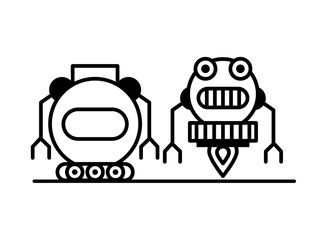 couple of robots technology icons