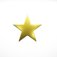 Luxury Gold Star image. 3D Rendering illustration