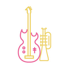 electric guitar musical isolated icon