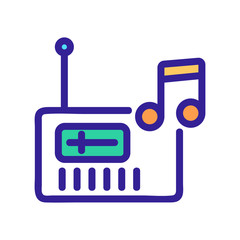 radio melody icon vector. Thin line sign. Isolated contour symbol illustration