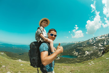 Father travels with his three year old son