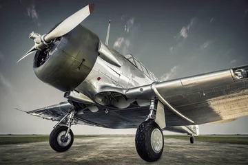 Türaufkleber historisches Flugzeug auf einem Flugplatz © frank peters