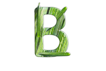 English letter " B " made up of cucumbers