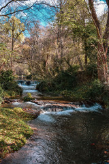 Cave channel water lake rocks mountains of Spain