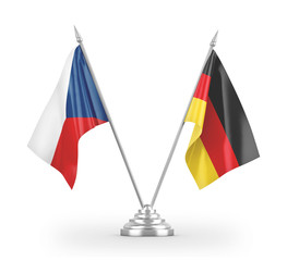 Germany and Czech Republic table flags isolated on white 3D rendering