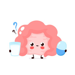 Cute Intestine choosing between probiotics