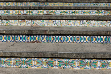 Stairway with polychrome ceramic tiles from Caltagirone Sicilia