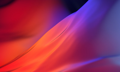 3d bright abstract smooth wavy gradient background with warm and cold colors looks like liquid or silk