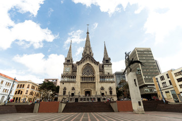 Exterior View of Cathedral Basilica of Our Lady of Rosary in Manizales, Colombia.