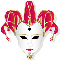 Face mask joker style. Isolated vector illustration on white background