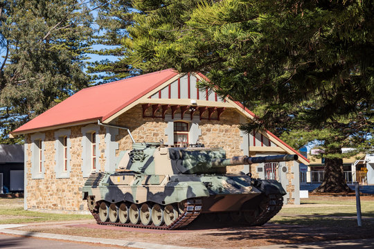 A Retired Australian Army Leopard AS1 Tank On Dispaly In Esperance, Western Australia