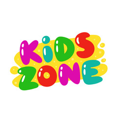 Kids zone logo. Vector cartoon illustration