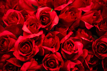 Bouquet of artificial red roses